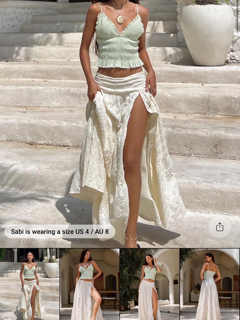 Princess Polly Cream Maxi Skirt